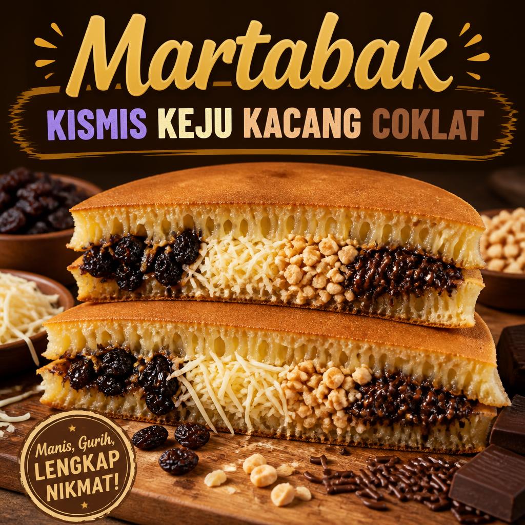 Kismis Keju Kacang Coklat Large Martabak 999 Asli Bandung
